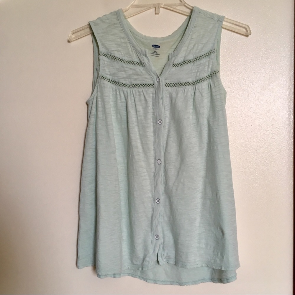 Old Navy Mint Green Button Down Sleeveless Top